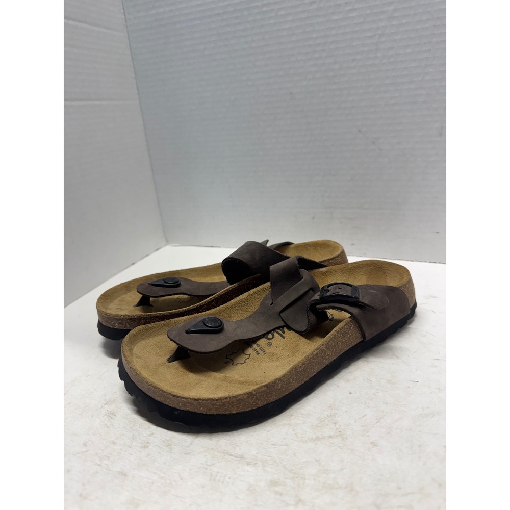 Betula by Birkenstock Brown Thong Sandals Cork Footbed Buckle Slides EU 36 6
